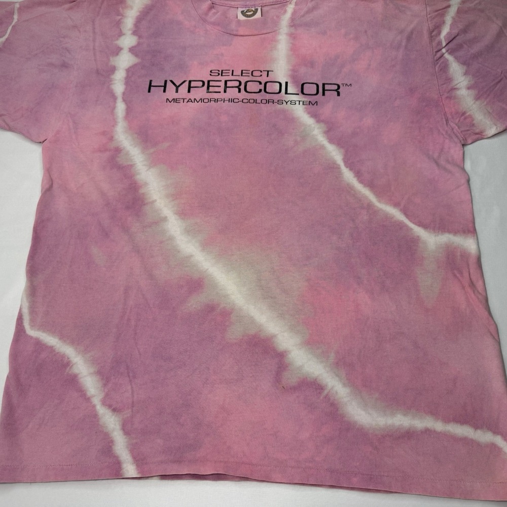 Vintage 90s Generra Hypercolor Heat Sensitive Tie Dye T-Shirt Made In USA XL - Picture 3 of 13
